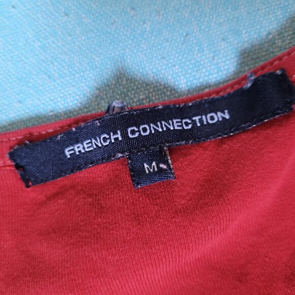 FRENCH CONNECTION, red, flowerShirt2k embroidered tank top , XS - Picture 2 of 3